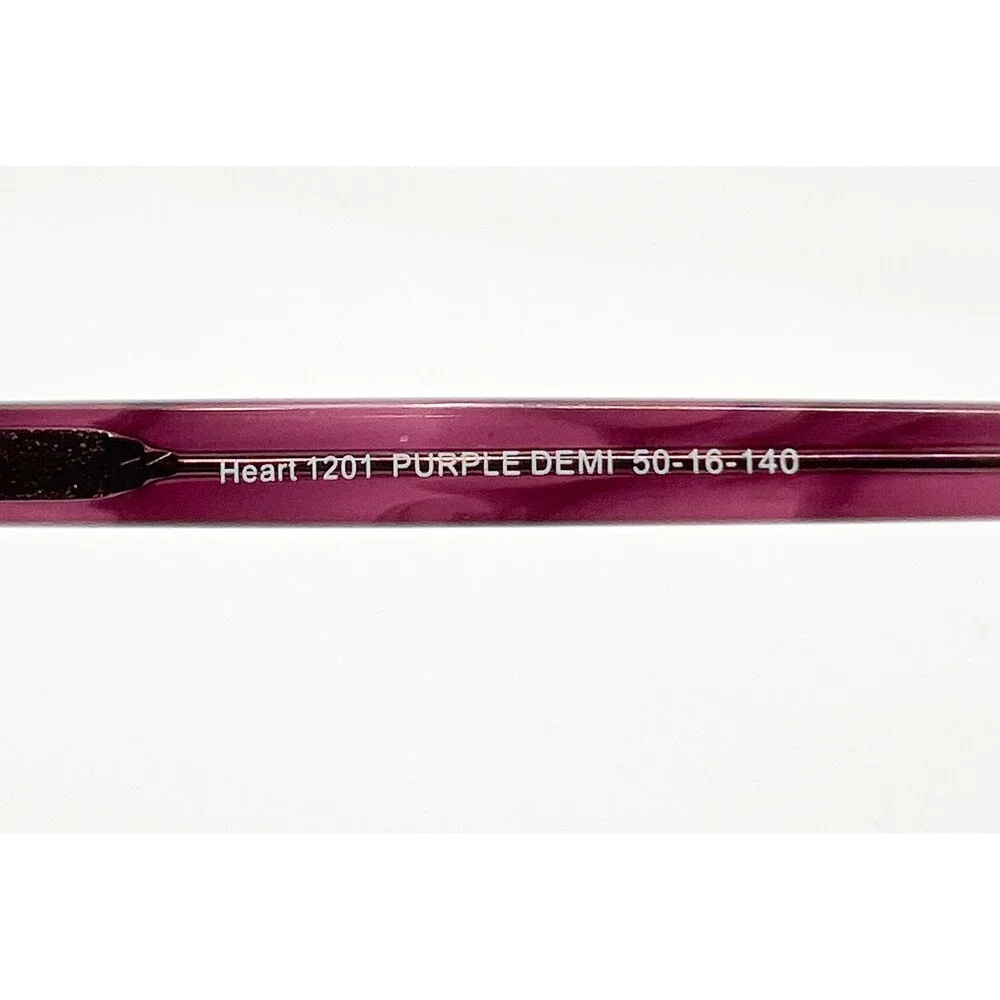 Heart 1201 Eyeglasses Women Purple Demi Cat Eye Frames 50-16-140